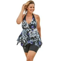 Swim 365 Women’s Plus Size Flared Halter Tankini Top -Avenue Clothing Shop GUEST 8187a8a6 8e1c 4417 94f3 975682b4327c
