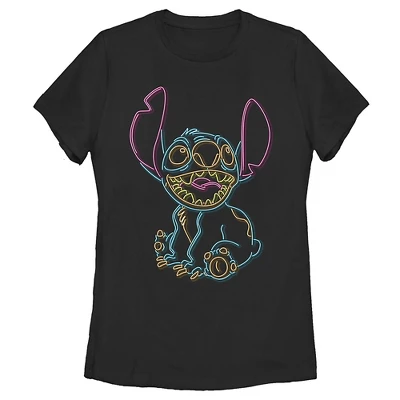 Women's Lilo & Stitch Bright Neon Outline T-Shirt 5 Women's Lilo & Stitch Bright Neon Outline T-Shirt - Image 3