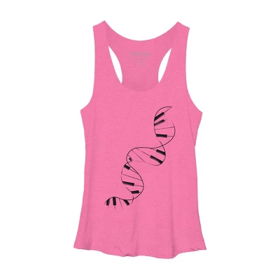 Women's Design By Humans DNA Piano By Tobiasfonseca Racerback Tank Top 5 Women's Design By Humans DNA Piano By Tobiasfonseca Racerback Tank Top - Image 3