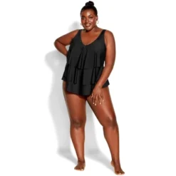 Women's Plus Size V Tiered Tankini Top - Black | AVENUE 9 Women's Plus Size V Tiered Tankini Top - Black | AVENUE -Avenue Clothing Shop GUEST 866c8ca2 1954 4c05 82d3 c5b87d2dd493