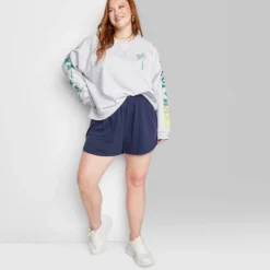 Women's Ascot + Hart Graphic Pull On Shorts - Blue -Avenue Clothing Shop GUEST 8a649b02 14ec 442a 96d0 3b0abf6668fd