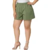 Agnes Orinda Women's Plus Size Pants Loose Slant Pocket Elastic Waist Straight Leg Shorts