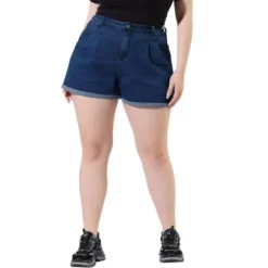 Agnes Orinda Women's Plus Size Jean Short Zipper Roll Up Hem Stretched Denim Shorts -Avenue Clothing Shop GUEST 8d9c9a68 a46b 4585 bcfd 4eb676c9d045