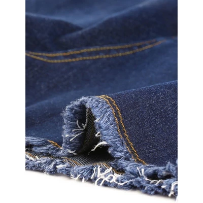 Agnes Orinda Women's Plus Size Jean High Waisted Raw Hem Stretched Distressed Denim Short 7 Agnes Orinda Women's Plus Size Jean High Waisted Raw Hem Stretched Distressed Denim Short - Image 5