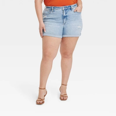 Women's High-Rise Denim Shorts - Ava & Viv™ 6 Women's High-Rise Denim Shorts - Ava & Viv™ - Image 4