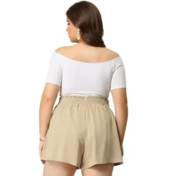 Agnes Orinda Women's Plus Pants Casual Drawstring Waist Shorts With Front Pokcets -Avenue Clothing Shop GUEST 9222b9fe 83b7 4a85 84a4 78510a6e1fa3