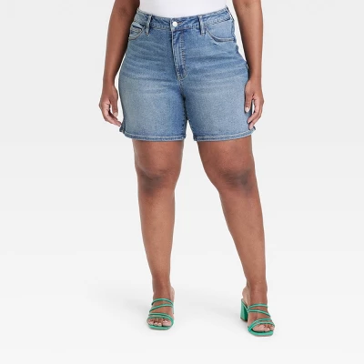 Women's High-Waisted Bermuda Jean Shorts - Ava & Viv™ 5 Women's High-Waisted Bermuda Jean Shorts - Ava & Viv™ - Image 3