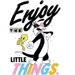 Looney Tunes "Enjoy The Little Things" Women's White Graphic Tee