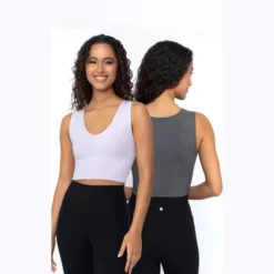 Yogalicious 2 Pack Lola Pure Cloud Basic Fitted V-Neck Muscle Cropped Tank Top -Avenue Clothing Shop GUEST 947bddd0 13d4 4009 85a4 75bef1d9ef40