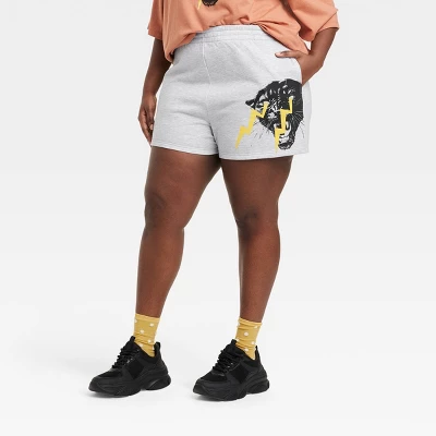 Women's Philadelphia Printworks Panther Graphic Shorts - Heathered Gray 6 Women's Philadelphia Printworks Panther Graphic Shorts - Heathered Gray - Image 4