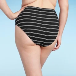 Women's Ribbed High Waist Bikini Bottom - Shade & Shore™ Black Striped -Avenue Clothing Shop GUEST 97583bc5 f8bd 44e0 9674 34eddcaa0469