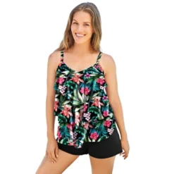 Swim 365 Women’s Plus Size Longer-Length Tiered-Ruffle Tankini Top -Avenue Clothing Shop GUEST 98d9f90a 7fcb 411a 9dfe 0ab9ba2096c0