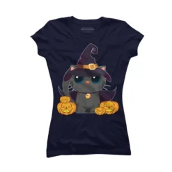 Junior's Design By Humans Black Cat With Jack O Lantern Halloween Shirt By Thebeardstudio T-Shirt -Avenue Clothing Shop GUEST 9a2e8420 fc42 4db2 963b f67027e85986