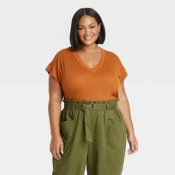 Women's Slub V-Neck Short Sleeve T-Shirt - Ava & Viv™ -Avenue Clothing Shop GUEST 9a697c20 4c63 45b5 97d1 ebccd2d5feb6