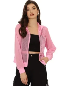 Allegra K Women's Zip Up Long Sleeve Mesh Sheer Hoodie Bomber Jackets 16 Allegra K Women's Zip Up Long Sleeve Mesh Sheer Hoodie Bomber Jackets -Avenue Clothing Shop GUEST 9c9990a0 9c38 46df b8a6 96b8605e2a6c