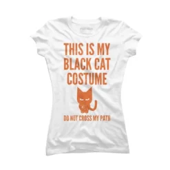 Junior's Design By Humans Halloween Introvert Black Cat Costume By Commykaze T-Shirt -Avenue Clothing Shop GUEST 9cc1d598 8176 4ad1 8360 f5216042620f