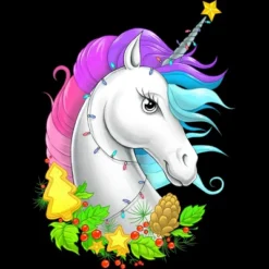 Women's Design By Humans Christmas Unicorn By NikKor Racerback Tank Top