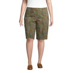 Lands' End Women's Plus Size Mid Rise Elastic Waist Pull On 12" Knockabout Chino Bermuda Shorts -Avenue Clothing Shop GUEST 9fa7f0a2 df52 4718 8348 dd76bd962533