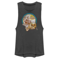 Junior's Pirates Of The Caribbean: On Stranger Tides Distressed Skull Logo Festival Muscle Tee -Avenue Clothing Shop GUEST a07dcf09 ca67 4660 ba31 e1906776b8c1