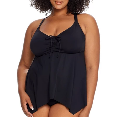 Birdsong Women's Plus Size Eco Onyx Sharkbite Underwire Tankini Top - S30157P-EOND 4 Birdsong Women's Plus Size Eco Onyx Sharkbite Underwire Tankini Top - S30157P-EOND - Image 2