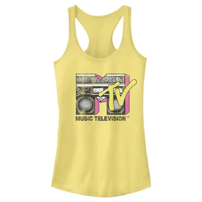 Junior's MTV Retro Boombox Logo Racerback Tank Top 4 Junior's MTV Retro Boombox Logo Racerback Tank Top - Image 2