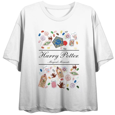 Harry Potter Magical Moments Crew Neck Short Sleeve Women's White Crop T-shirt 4 Harry Potter Magical Moments Crew Neck Short Sleeve Women's White Crop T-shirt - Image 2