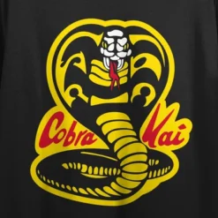 Cobra Kai Yellow And Black Cobra Women's Black 21" Cropped T-shirt