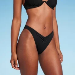 Women's Cinch Detail High Leg Bikini Bottom - Shade & Shore™ Black -Avenue Clothing Shop GUEST a7404c09 0800 4226 8f8c f97e40cf042f