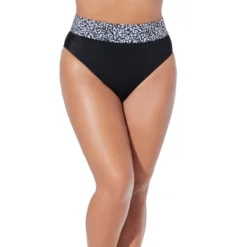 Swimsuits For All Women’s Plus Size High Waist Cheeky Shirred Brief