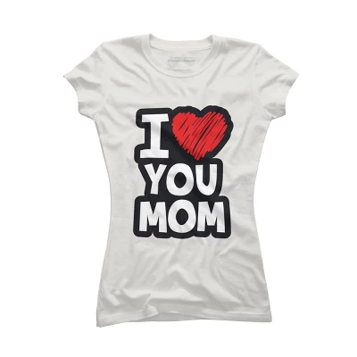 Junior's Design By Humans I Love You Mom Heart By Solon2020 T-Shirt 4 Junior's Design By Humans I Love You Mom Heart By Solon2020 T-Shirt - Image 2