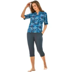 Swim 365 Women’s Plus Size Three-Quarter Sleeve Swim Tee -Avenue Clothing Shop GUEST aa2ce539 a840 4872 afca 38ce6386a8eb