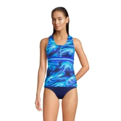 Lands' End Women's Chlorine Resistant Zip Front Tankini Swimsuit Top -Avenue Clothing Shop GUEST ab1787d3 3a02 4b74 9c9f a9b8d2e22b04