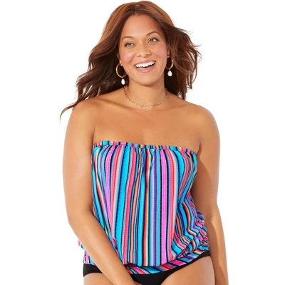 Swimsuits For All Women’s Plus Size Bandeau Blouson Tankini Top 9 Swimsuits For All Women’s Plus Size Bandeau Blouson Tankini Top - Image 7