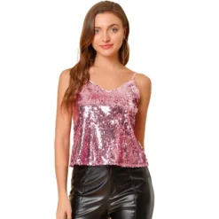 Allegra K Women's Sequined Shining Club Party Sparkle Cami Top -Avenue Clothing Shop GUEST ad549101 1589 4e31 89ad 6f59197c108f