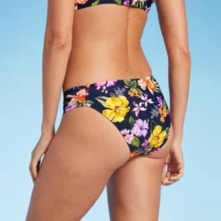 Women's Tropical Print Side-Tab Medium Coverage Hipster Bikini Bottom - Kona Sol™ Navy Blue -Avenue Clothing Shop GUEST ae6aa50c 4ede 4ab5 adb8 78c6468ac41c