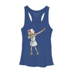 Women's Design By Humans Halloween Dabbing Funny Skeleton Nurse RN Costume Gift By COVI Racerback Tank Top -Avenue Clothing Shop GUEST ae7a55eb c45f 4357 9ca9 8a9be3a2108a
