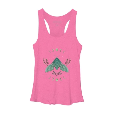 Women's Design By Humans Luna And Moth By EpisodicDrawing Racerback Tank Top 6 Women's Design By Humans Luna And Moth By EpisodicDrawing Racerback Tank Top - Image 4