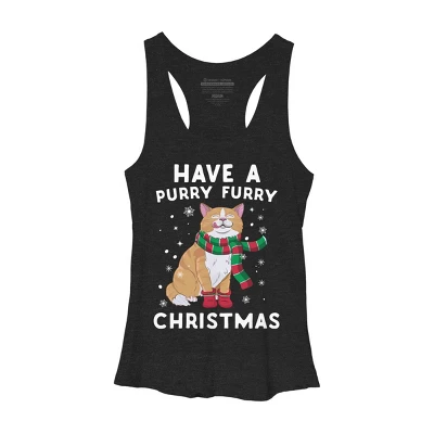 Women's Design By Humans Have A Purry Furry Christmas Cat By Freshoutlook Racerback Tank Top 5 Women's Design By Humans Have A Purry Furry Christmas Cat By Freshoutlook Racerback Tank Top - Image 3