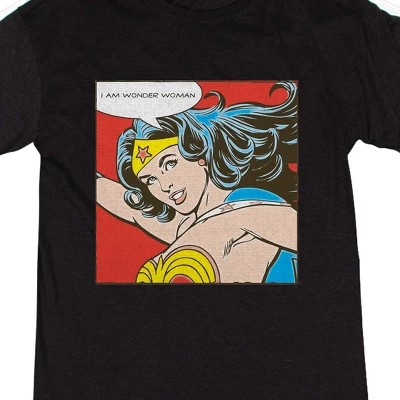 Wonder Woman "I Am Wonder Woman" Women's Black Heather Short Sleeve Sleep Shirt 3 Wonder Woman "I Am Wonder Woman" Women's Black Heather Short Sleeve Sleep Shirt