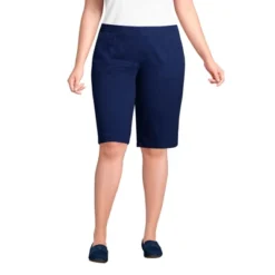 Lands' End Women's Plus Size Mid Rise Elastic Waist Pull On 12" Knockabout Chino Bermuda Shorts -Avenue Clothing Shop GUEST b32f173d b448 4c1c 9c7a db5213197d09