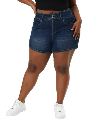 Agnes Orinda Women's Denim Plus Size High Waist With Pockets Stretchy Jean Shorts 3 Agnes Orinda Women's Denim Plus Size High Waist With Pockets Stretchy Jean Shorts
