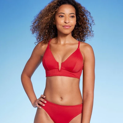 Women's Ribbed Longline V-Wire Bikini Top - Shade & Shore™ 13 Women's Ribbed Longline V-Wire Bikini Top - Shade & Shore™ - Image 11