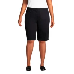 Lands' End Women's Plus Size Mid Rise Elastic Waist Pull On 12" Knockabout Chino Bermuda Shorts -Avenue Clothing Shop GUEST b729c39c 5779 4fb1 b74c ab3c474be6fe