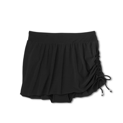 Women's UPF 50 Side-Tie Cinched Drawstring Skirt - Shape + Style™ By Aqua Green® Black 5 Women's UPF 50 Side-Tie Cinched Drawstring Skirt - Shape + Style™ By Aqua Green® Black - Image 3