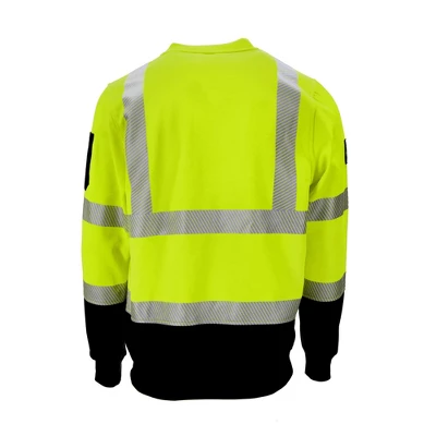 RefrigiWear High Visibility Hi Vis ANSI Type R, Class 3 Breathable Safety Crewneck Sweatshirt With Reflective Tape 4 RefrigiWear High Visibility Hi Vis ANSI Type R, Class 3 Breathable Safety Crewneck Sweatshirt With Reflective Tape - Image 2