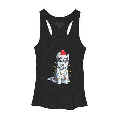 Women's Design By Humans Siberian Husky Santa Christmas Tree Lights Xmas Gifts Boys T-Shi By NekoShop Racerback Tank Top 5 Women's Design By Humans Siberian Husky Santa Christmas Tree Lights Xmas Gifts Boys T-Shi By NekoShop Racerback Tank Top - Image 3