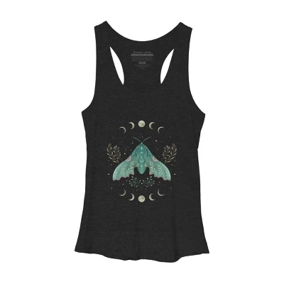 Women's Design By Humans Luna And Moth By EpisodicDrawing Racerback Tank Top 5 Women's Design By Humans Luna And Moth By EpisodicDrawing Racerback Tank Top - Image 3