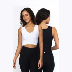Yogalicious 2 Pack Lola Pure Cloud Basic Fitted V-Neck Muscle Cropped Tank Top -Avenue Clothing Shop GUEST bae6582f d2bc 44c6 aa02 d4b46c937c07
