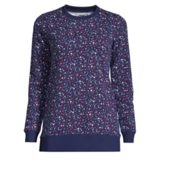 Lands' End Women's Serious Sweats Crewneck Long Sleeve Sweatshirt Tunic