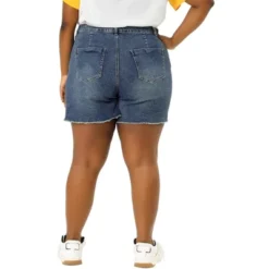 Agnes Orinda Women's Plus Size Raw Hem Slash Pocket Casual Denim Shorts -Avenue Clothing Shop GUEST bc1510e8 f5b9 47da b062 a10e406f480d